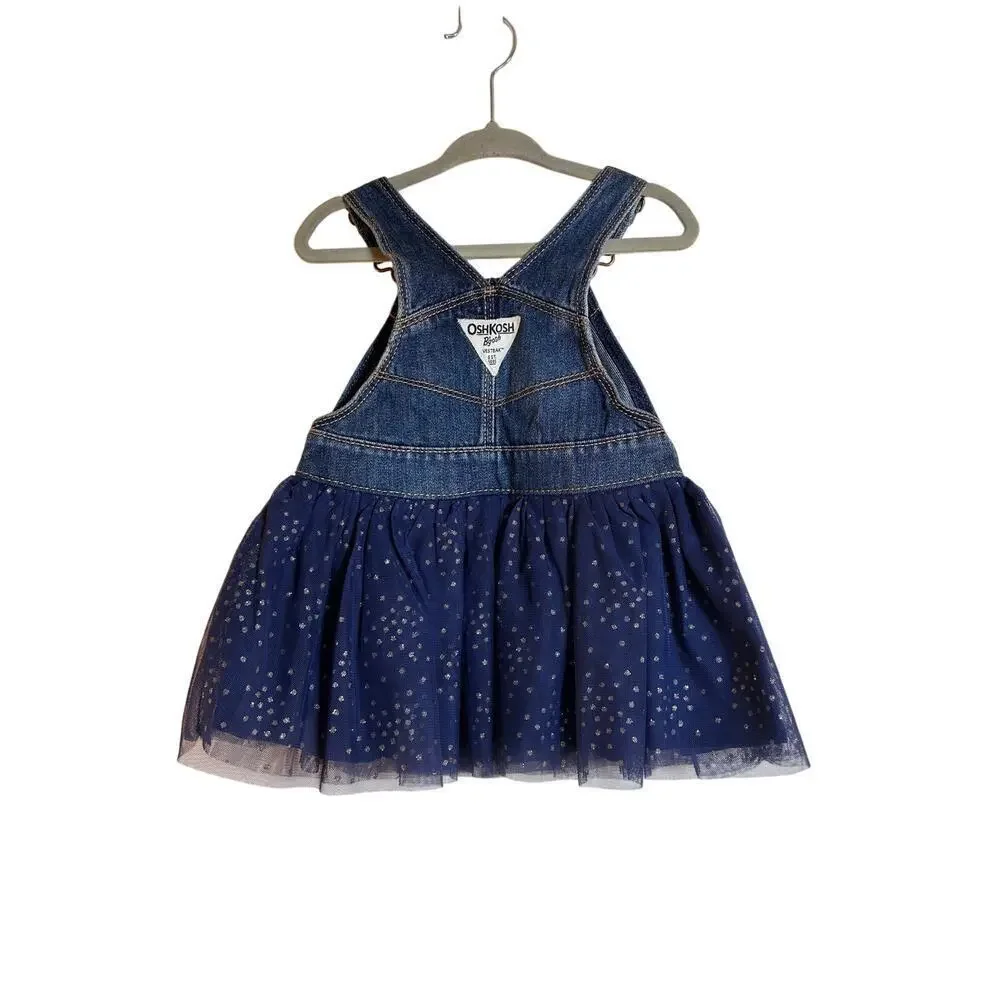 OSHKOSH B’GOSH Girl’s Denim Overall Dress / Size: 12 Months